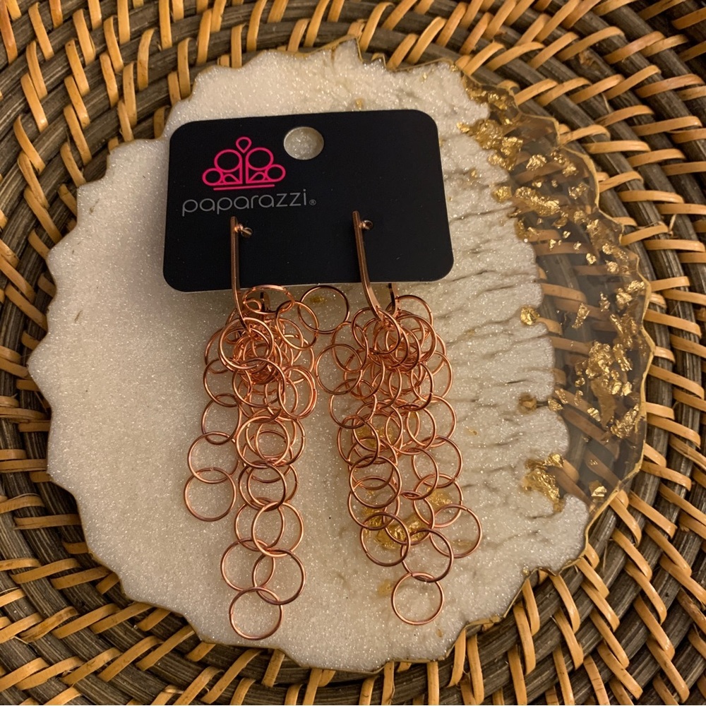 Long alive atheist Rebels Polished Copper Hoop Dangle Earrings